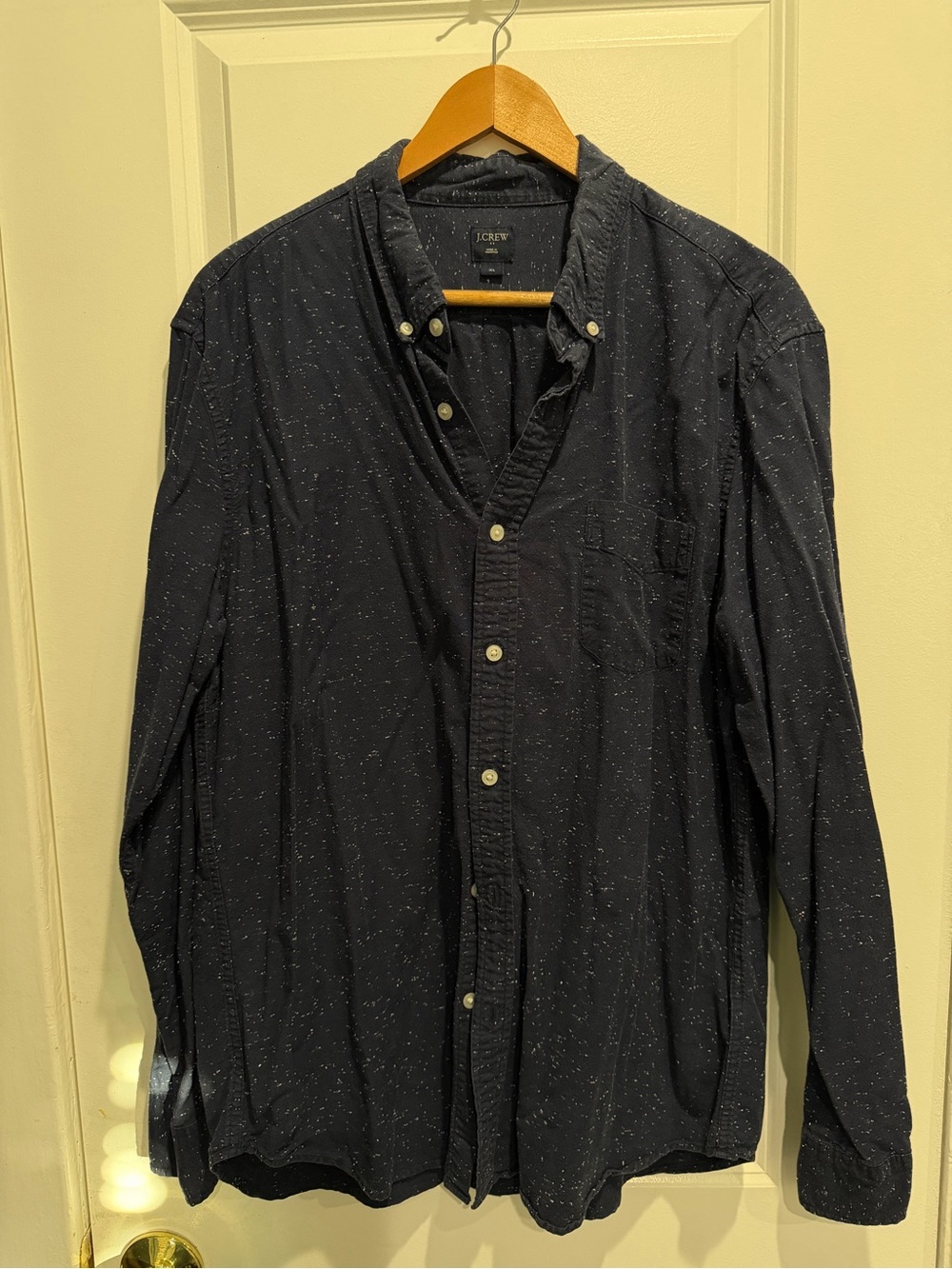 J. Crew Navy Speckle Button-Down Shirt